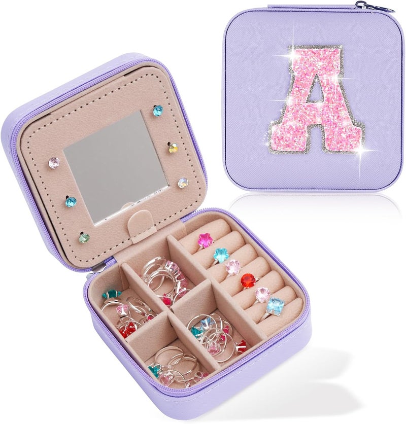 Uygafly Christmas Gifts for Teens Girls - Gifts for Teen Girl Trendy Stuff,Birthday Gifts for 5 6 7 8 9 10 11 12 13 14 15 Year Old Girls,Cute Travel Jewelry Case Small Box | Lavender,A - Image 1